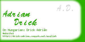 adrian drick business card